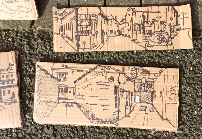 360 drawing on cardboard