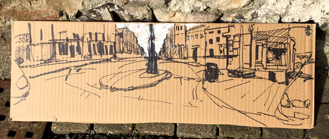 360 drawing on cardboard