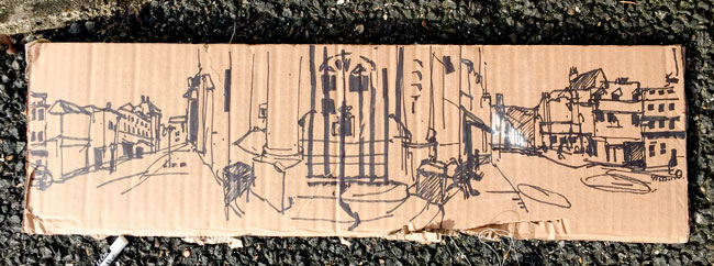 360 drawing on cardboard